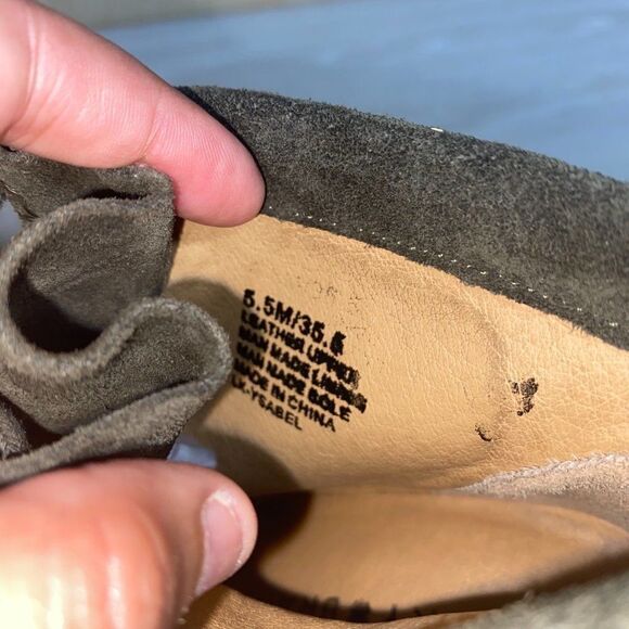 Lucky Brand Ysabel Moss Green Lace Up Wedge 5.5 - Picture 8 of 11